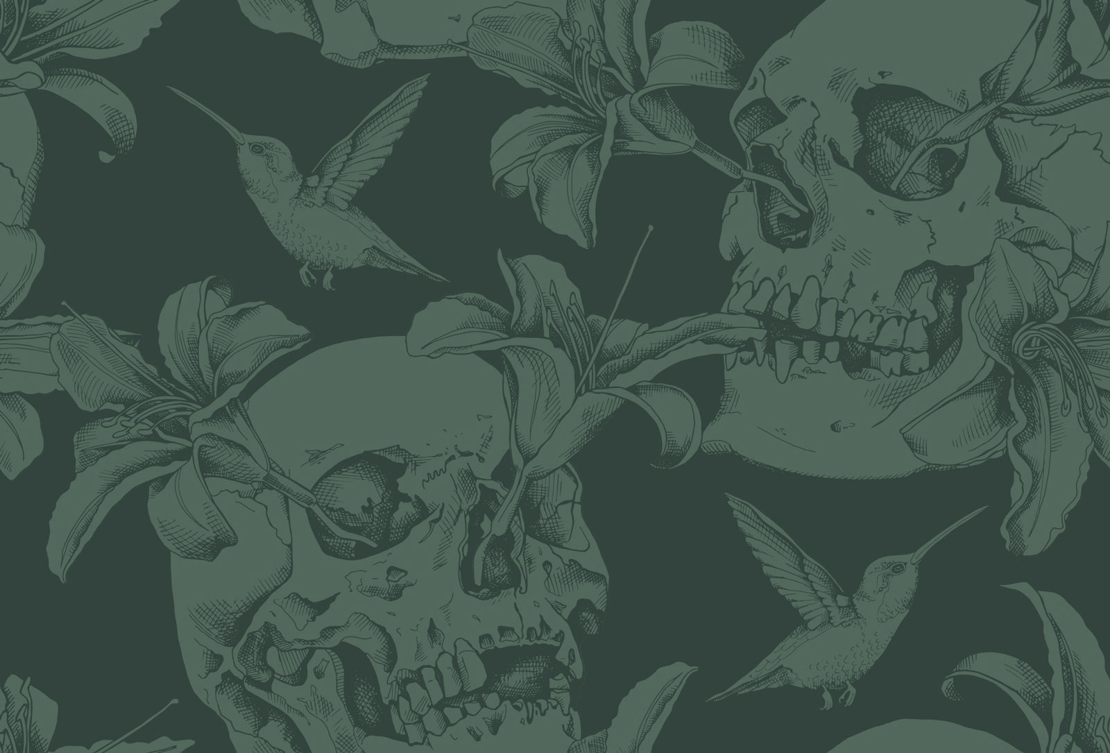 Skeleton botanical pattern